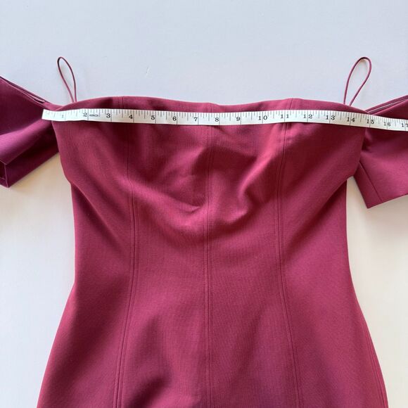 NWOT Cinq à Sept Elva Off-the-shoulder Godet Mini Dress In Elderberry Size 4 - Picture 12 of 13
